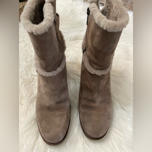 FRYE Jen Shearling Short Boot - taupe size 8 - Picture 14 of 16